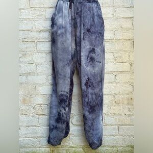 OLIVACEOUS Drawstring Wide Slit Pants